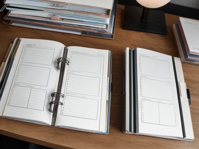 Direkter Workbook-Vergleich von zwei MPU Vorbereitungskursen auf Holzschreibtisch