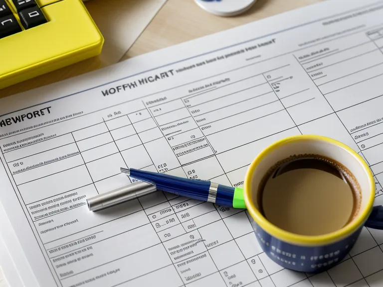Nahaufnahme eines MPU Arbeitsblattes mit Textmarker und Taschenrechner